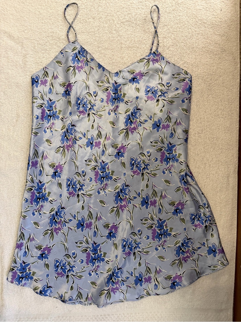 Vintage Fantasies by Morgan Taylor Floral Liquid Satin Chemise Negligée Y2K 90s